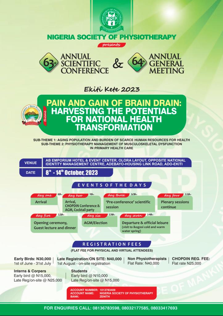 Ekiti-Kete 2023, NSP 63rd Annual Scientific Conference and 64th Annual General Meeting goes live. max-h-[350px]